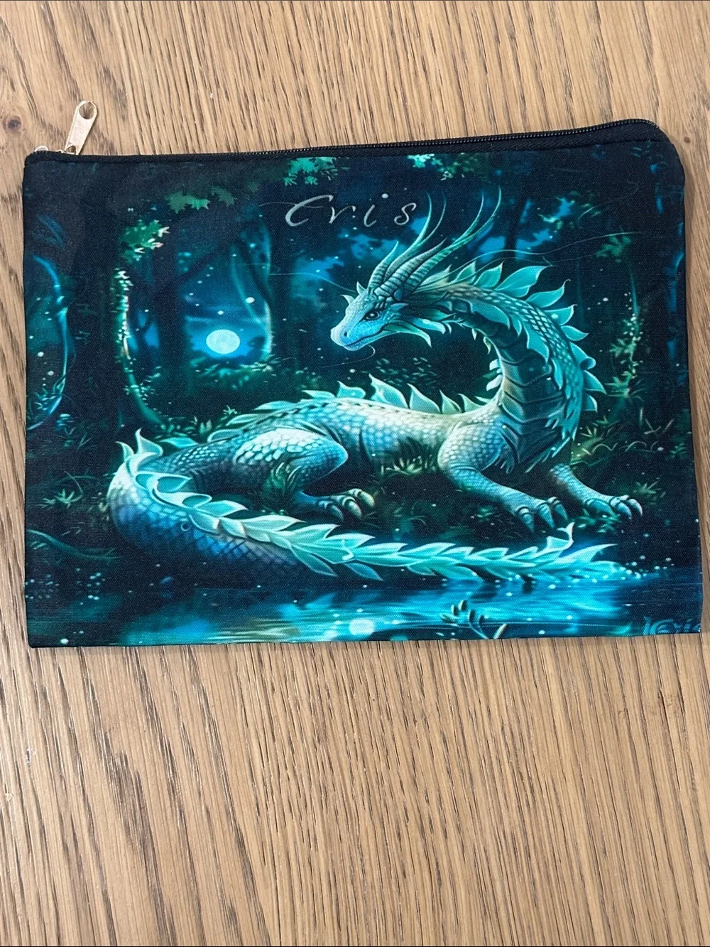 Fantasy Blue Dragon Zip Pouch